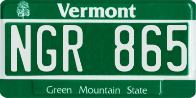 VT license plate NGR865