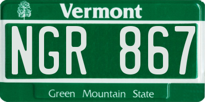 VT license plate NGR867