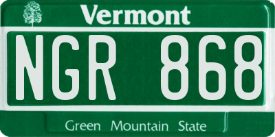 VT license plate NGR868