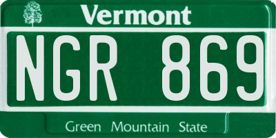 VT license plate NGR869