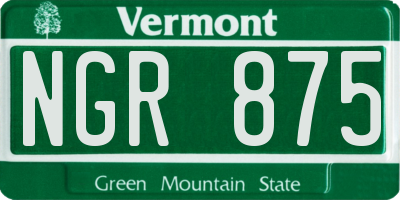VT license plate NGR875
