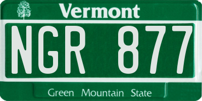 VT license plate NGR877