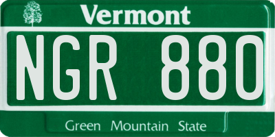 VT license plate NGR880