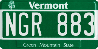 VT license plate NGR883