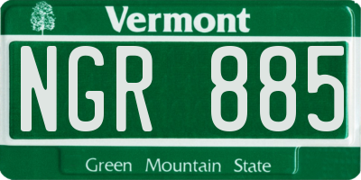 VT license plate NGR885