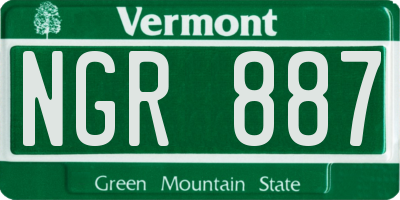 VT license plate NGR887