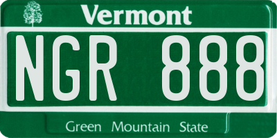 VT license plate NGR888