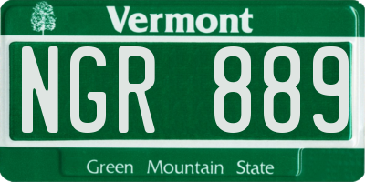 VT license plate NGR889