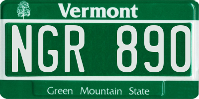 VT license plate NGR890