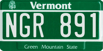 VT license plate NGR891