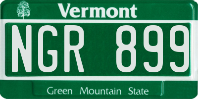 VT license plate NGR899