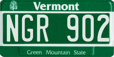 VT license plate NGR902