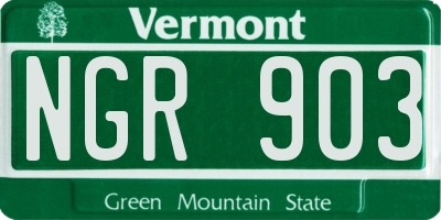 VT license plate NGR903