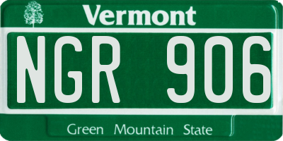 VT license plate NGR906
