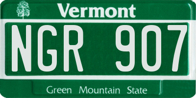 VT license plate NGR907