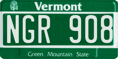 VT license plate NGR908