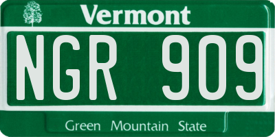 VT license plate NGR909