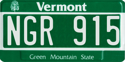 VT license plate NGR915