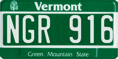 VT license plate NGR916