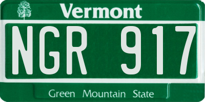 VT license plate NGR917