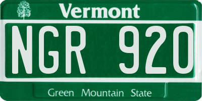 VT license plate NGR920