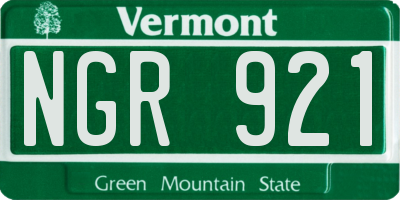 VT license plate NGR921