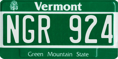 VT license plate NGR924
