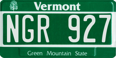 VT license plate NGR927