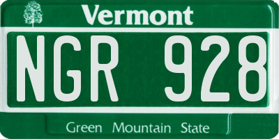 VT license plate NGR928