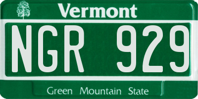 VT license plate NGR929