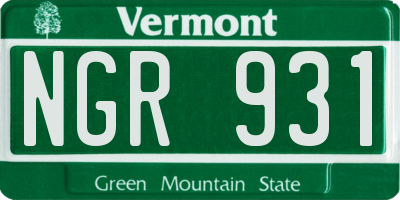 VT license plate NGR931