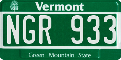 VT license plate NGR933