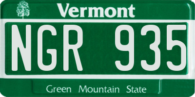 VT license plate NGR935