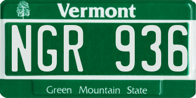 VT license plate NGR936