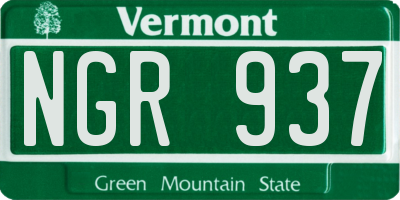 VT license plate NGR937