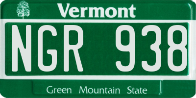 VT license plate NGR938
