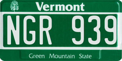 VT license plate NGR939