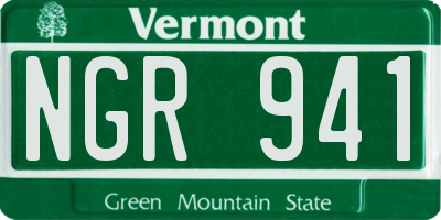 VT license plate NGR941