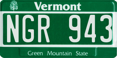 VT license plate NGR943