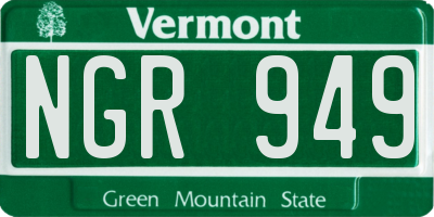 VT license plate NGR949
