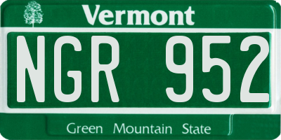 VT license plate NGR952