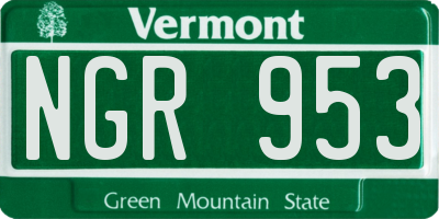 VT license plate NGR953