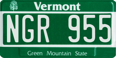 VT license plate NGR955