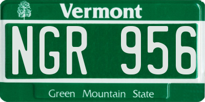 VT license plate NGR956