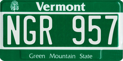 VT license plate NGR957