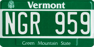 VT license plate NGR959