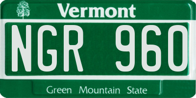 VT license plate NGR960