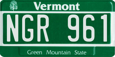 VT license plate NGR961
