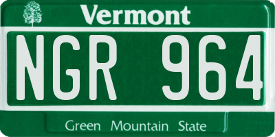 VT license plate NGR964