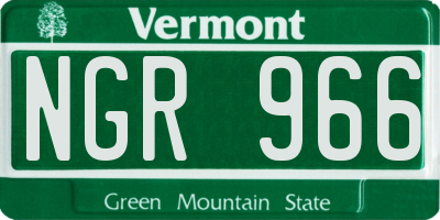 VT license plate NGR966